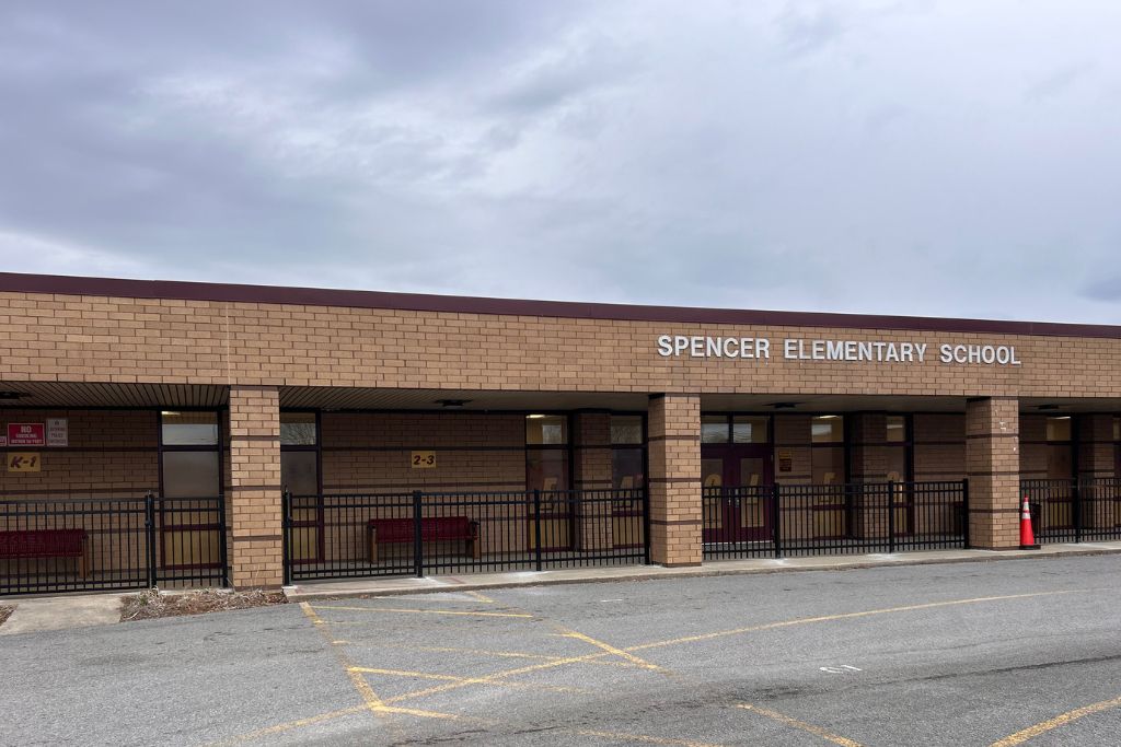 Spencer Elementary School aluminum fence by Cloyd's Fencing Spencer, TN