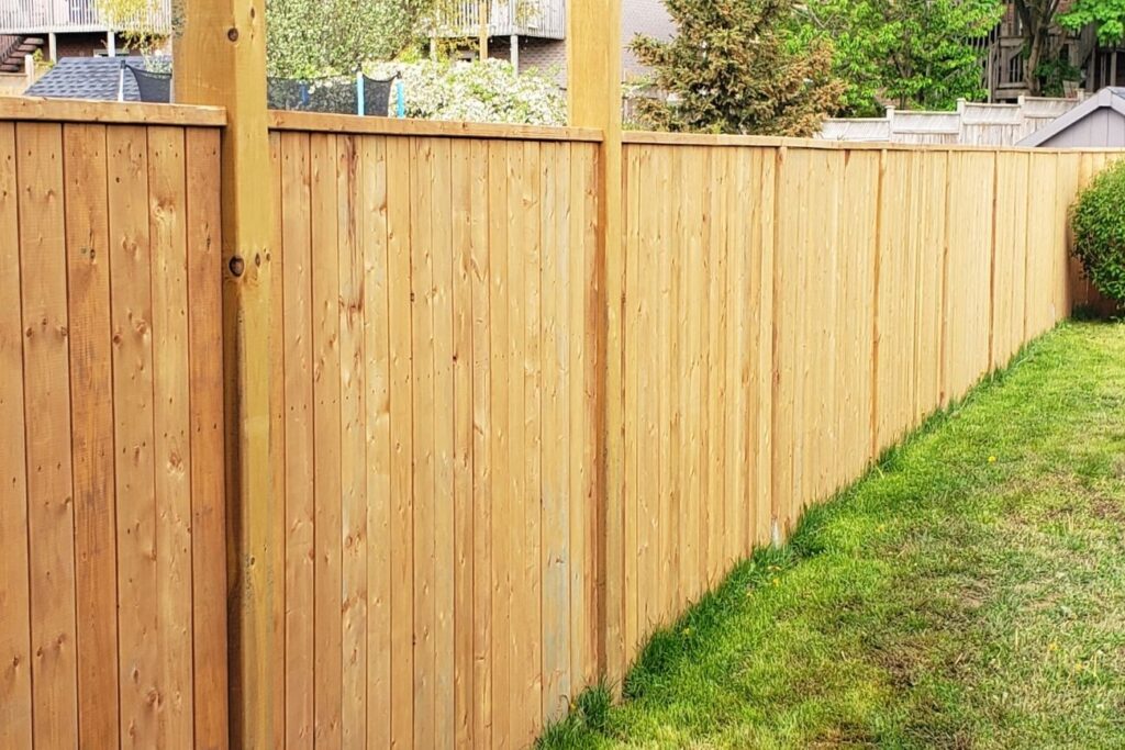 wood fence around backyard